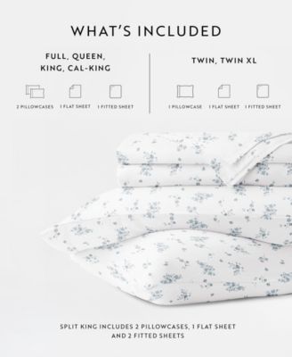 Long Staple 300-Thread Count Cotton Pattern 3-Pc. Sheet Set, Twin