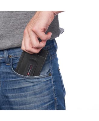 Mens RFID Safe Money Clip Wallet Minimalist ID Window Card Case FPW