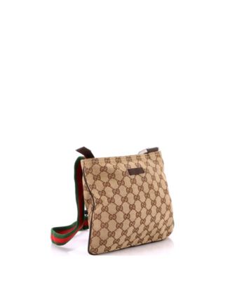 Small Web Strap Zip Messenger Bag GG Canvas