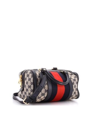 Small Vintage Web Boston Bag GG Canvas