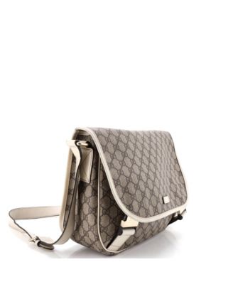 Medium Double Buckle Messenger Bag GG Coated Canvas