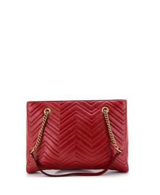 Medium GG Marmont Zip Tote Matelasse Leather