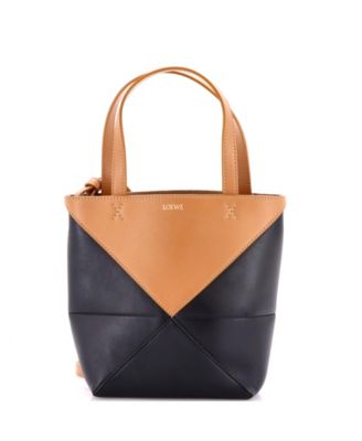 Mini Puzzle Fold Tote Leather