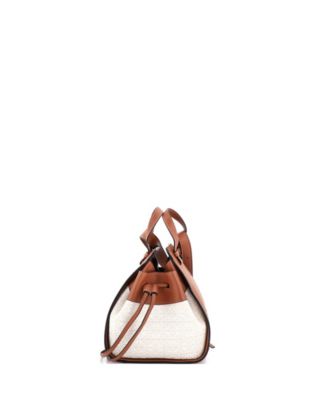 Mini Hammock Bag Leather and Anagram Jacquard