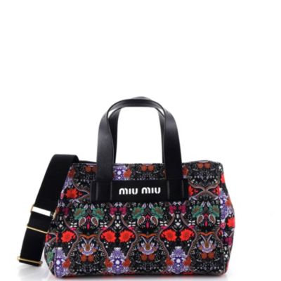 Mini Logo Convertible Canapa Tote Printed Canvas