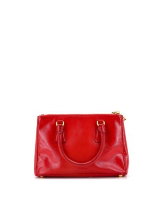 Mini Double Zip Lux Tote Vernice Saffiano Leather
