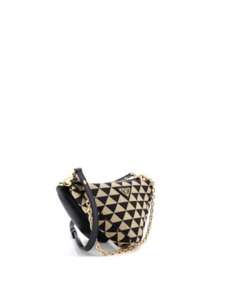 Mini Symbole Triangle Bag Leather and Jacquard