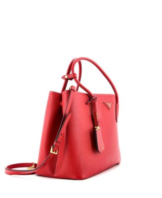 Medium Cuir Double Tote Saffiano Leather