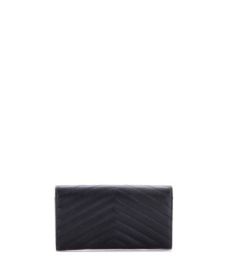 Large Classic Monogram Flap Wallet Matelasse Chevron Leather