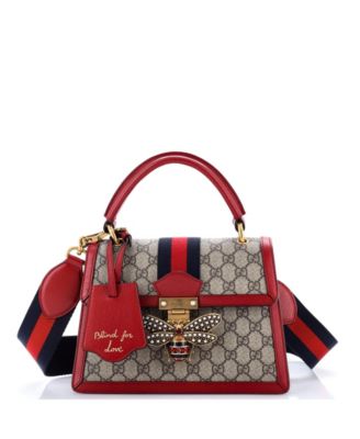 Small Queen Margaret Top Handle Bag GG Coated Canvas with Leather