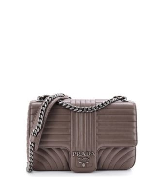 Large Chain Flap Shoulder Bag Diagramme Quilted Leather