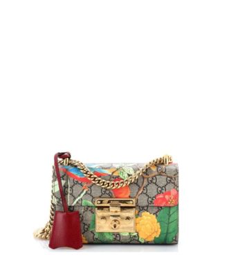 Small Padlock Shoulder Bag Tian Print GG Coated Canvas