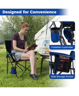 Portable Folding Oxford Cloth Camping Chair with Cup Holder and Side Pocket
