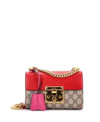 Small Padlock Shoulder Bag GG Coated Canvas and Leather