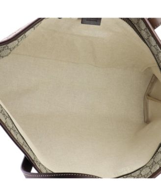 Medium Plus Tote GG Coated Canvas with Leather