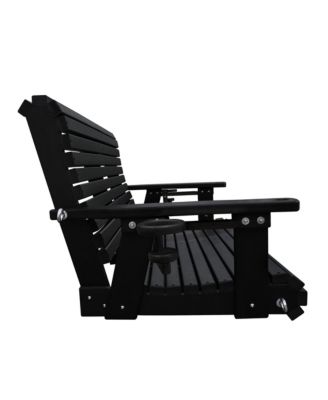 2-Seater 4 FT HDPE Porch Swing with 18/8 Stainless Steel Bolts, Ergonomic Design, Ultra Weather-Resistant, for Outdoor Patio Garden Yard (Gray)