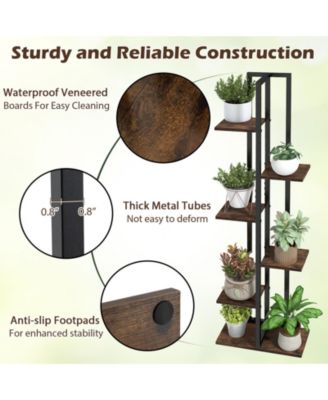 Three Piece Tall Wood Plant Stand Set with Multi Tier Design