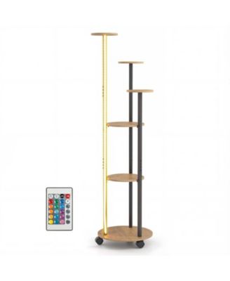 Six Tier Plant Stand with RGB Light and Wheels for Indoor Use