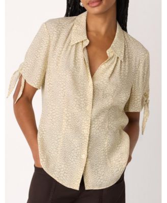 Women's Dashed Marks Tie Sleeve Shirt