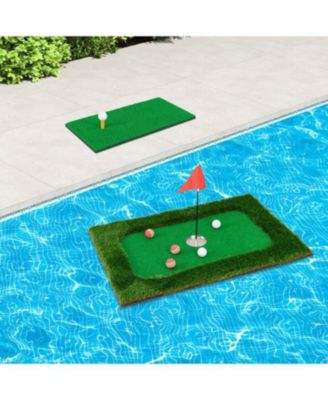 Floating Golf Green for Pool with 6 Golf Balls and Flag