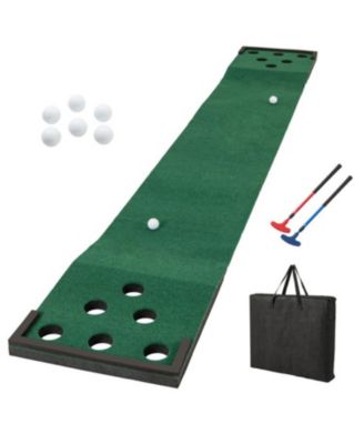 11 FT Indoor/Outdoor Putting  Mat with 2 Adjustable Putters and 6 Balls