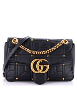Medium GG Marmont Flap Bag Studded Matelasse Leather