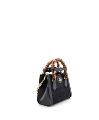 Mini Diana NM Bamboo Handle Tote Crystal Embellished GG Canvas