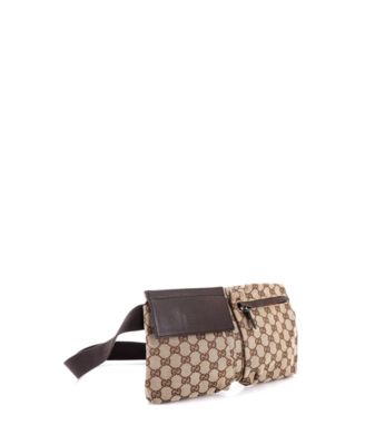 Vintage Double Belt Bag GG Canvas with Leather