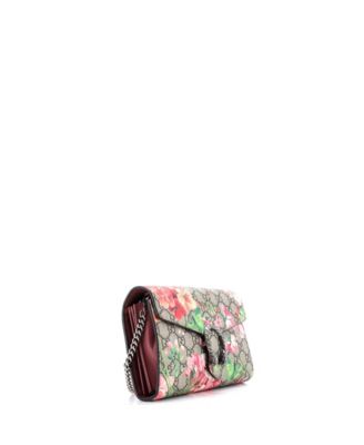 Small Dionysus Chain Wallet Blooms Print GG Coated Canvas
