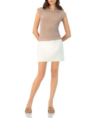 Women's Short Jacquard Skirt with Side Zipper