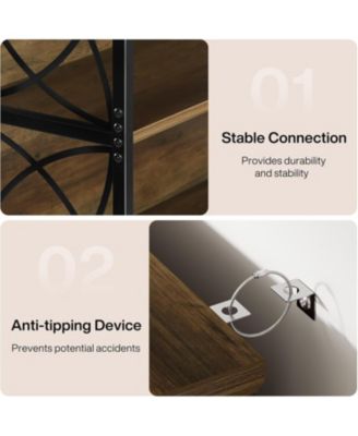 73'' Tall Bookshelf Set of 2, 6-Tier Industrial Etagere Bookcase with Open Storage Shelves, Wood and Metal Display Shelf