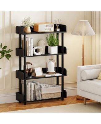 Four Tier Industrial Open Bookshelf with Anti Tipping Kit