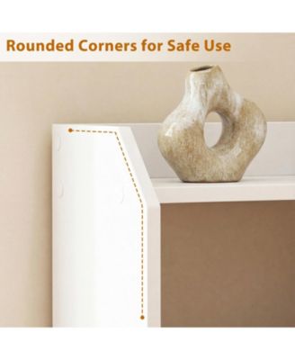 Three Tier Desktop Bookshelf with Raised Guardrails for Countertop