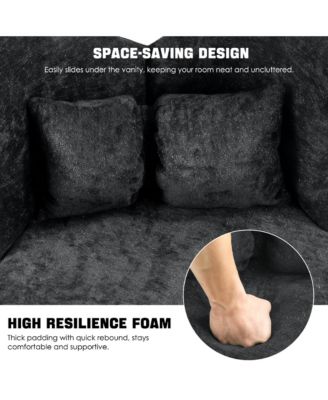 Accent Chair with Butterfly Back, 360° Swivel Vanity Chair, Chenille Makeup Chairs with Sturdy Pyramid Base for Living Room, Bedroom