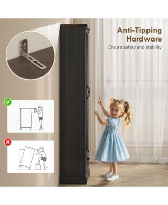 71" Kitchen Pantry, Farmhouse Storage Cabinet with Barn Doors