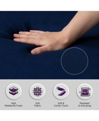 Corduroy Convertible Loveseat Sofa Bed with 5-Position Adjustable Backrest and Pillow, Modern Folding Couch for Living Room, Bedroom