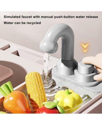 Kitchen Playset with Running Water, Mist and Light-Up Stove