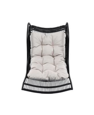 3 Piece Wicker Outdoor Patio Furniture Set with Lounge Chair Ottoman Side Table Cushions for Garden Deck Porch