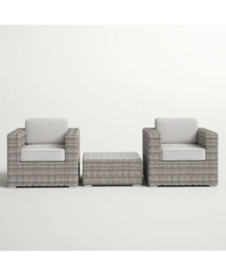 Fully Assembled 2 Person Rattan Wicker Seating Set with Cushions Tempered Glass Coffee Table for Backyard