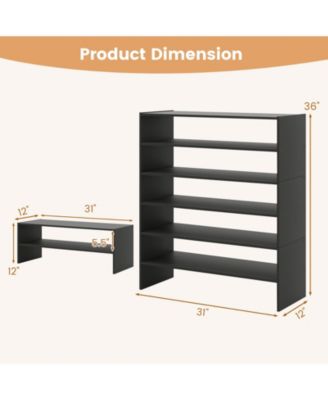 Six Tier Shoe Rack with Anti Tipping Design for Entryway