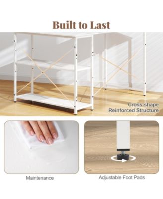 47 in Reversible L Shaped Corner Desk with Adjustable Shelves