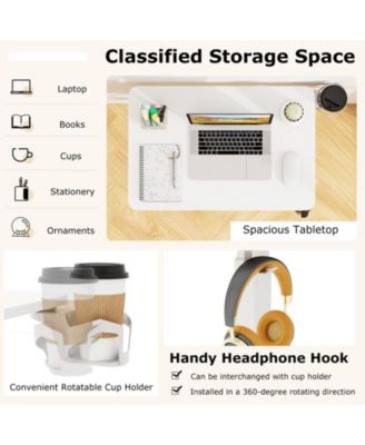 Height Adjustable Mobile Standing Desk Overbed Table