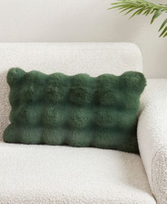 Plush Faux Fur Decorative Pillow, 12" x 20"
