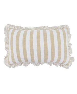 Striped Ruffle Edge Decorative Pillow, 12" x 20"