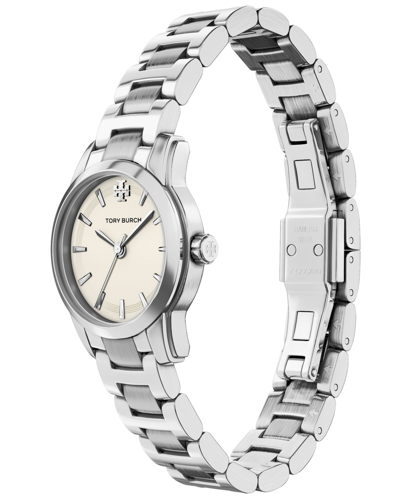 Женские часы Tory Burch The Miller Round Small Quartz Three-Hand Silver Stainless Steel Watch, 28mm — фото 6