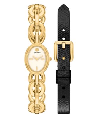 Tory Burch Women's The Oval Small Gift Set Quartz Two-Hand Gold