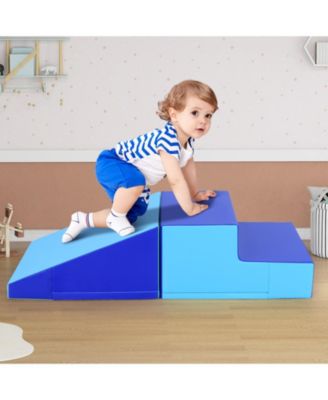 2-Piece Step and Slide Soft Foam Climber Set for Infants & Toddlers