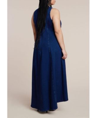 Plus size Printed Denim Dress