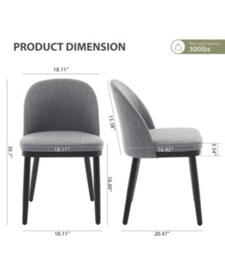 Modern Fabric Upholstered Wooden Dining Chairs Set with High Back and Deep Seat for Kitchen and Dining Room