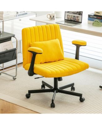 Velvet Criss Cross Armrest Office Chair with Wheels, Comfortable for Home Office, Reading and Vanity